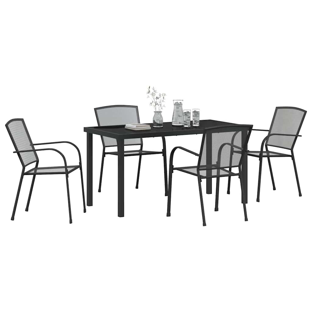 Set da Pranzo per Giardino 5 pz Antracite