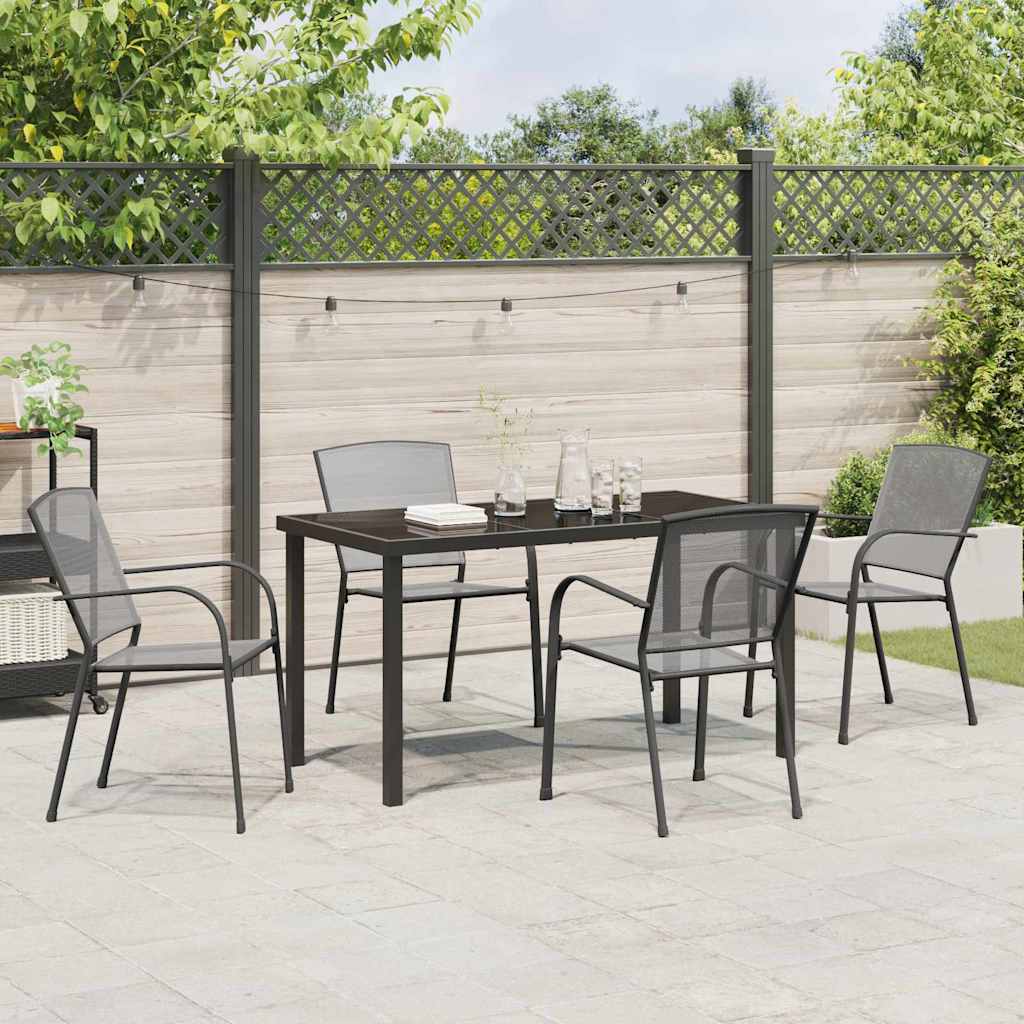 Set da Pranzo per Giardino 5 pz Antracite