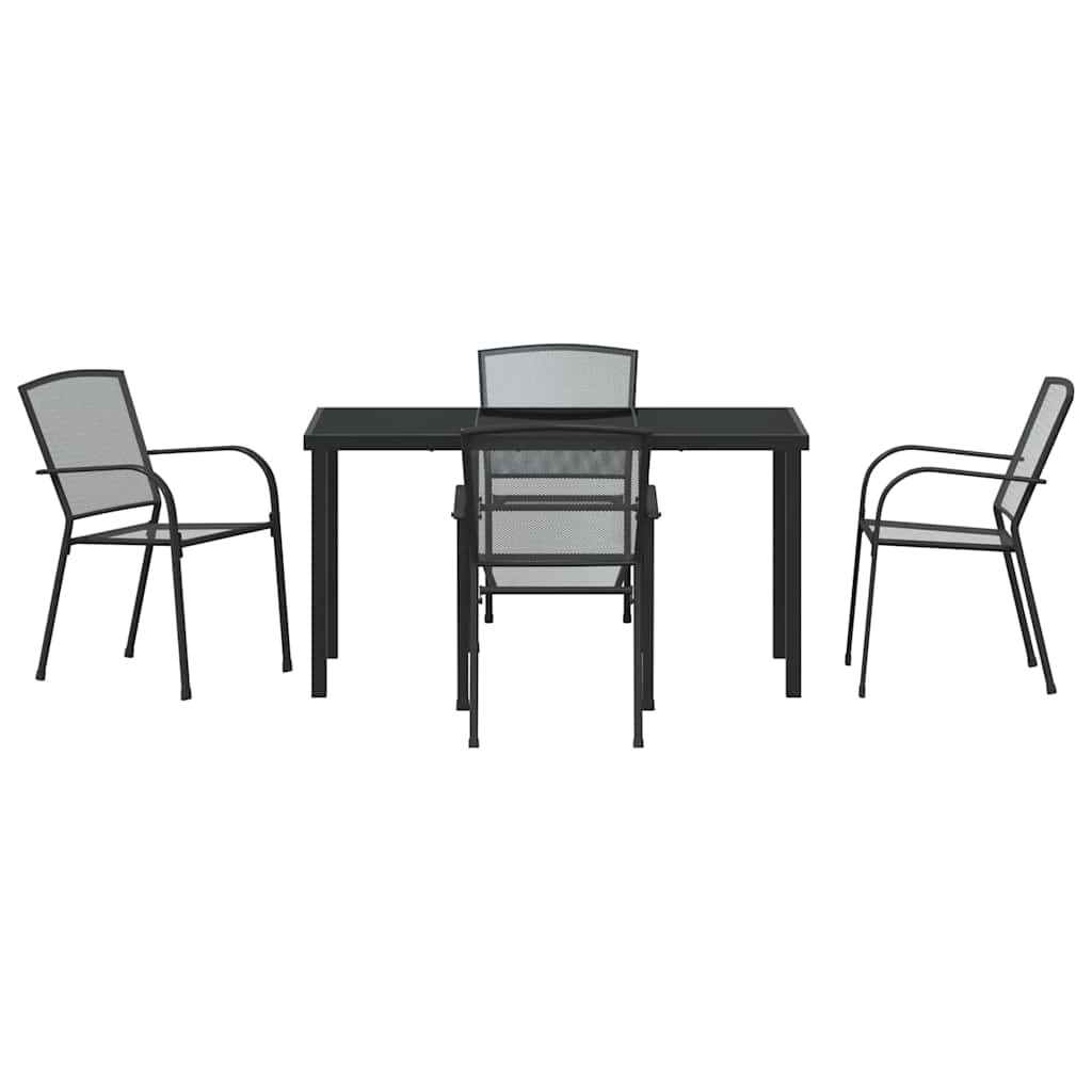 Set da Pranzo per Giardino 5 pz Antracite