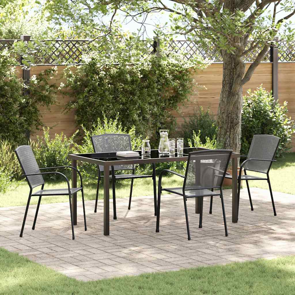 Set da Pranzo per Giardino 5 pz Antracite