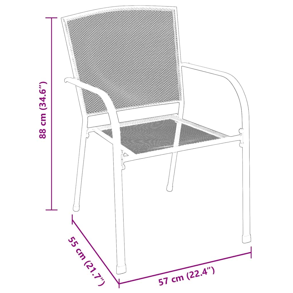 Set da Pranzo per Giardino 5 pz Antracite