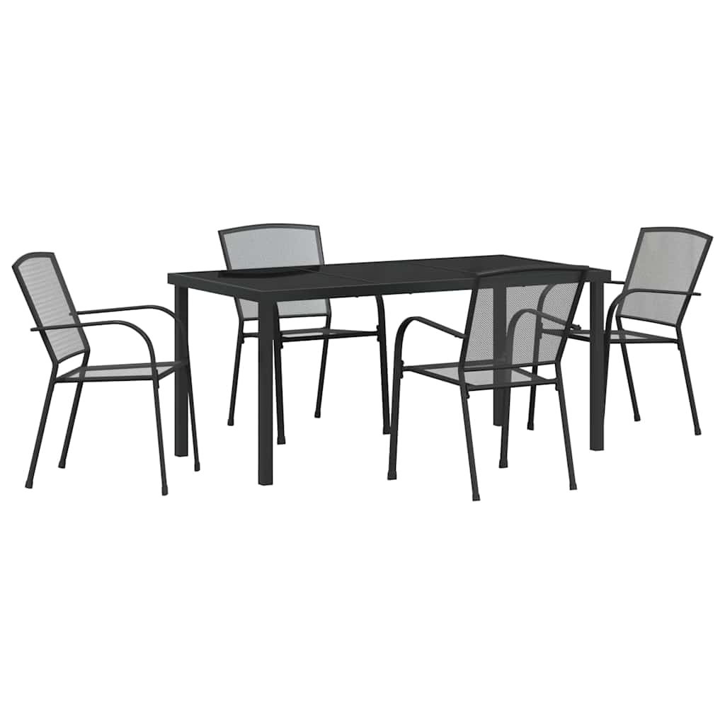 Set da Pranzo per Giardino 5 pz Antracite