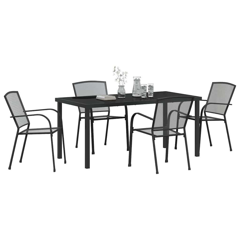 Set da Pranzo per Giardino 5 pz Antracite