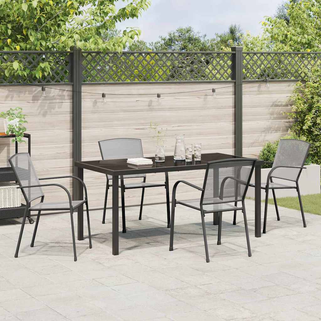 Set da Pranzo per Giardino 5 pz Antracite