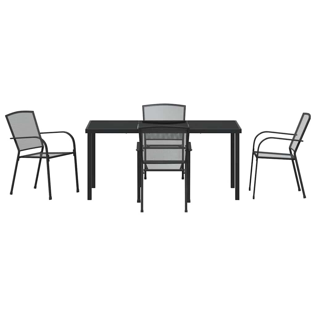 Set da Pranzo per Giardino 5 pz Antracite