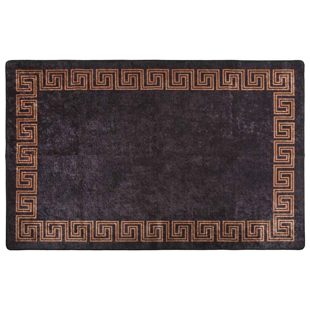 Tappeto Lavabile 80x150 cm Nero e Oro