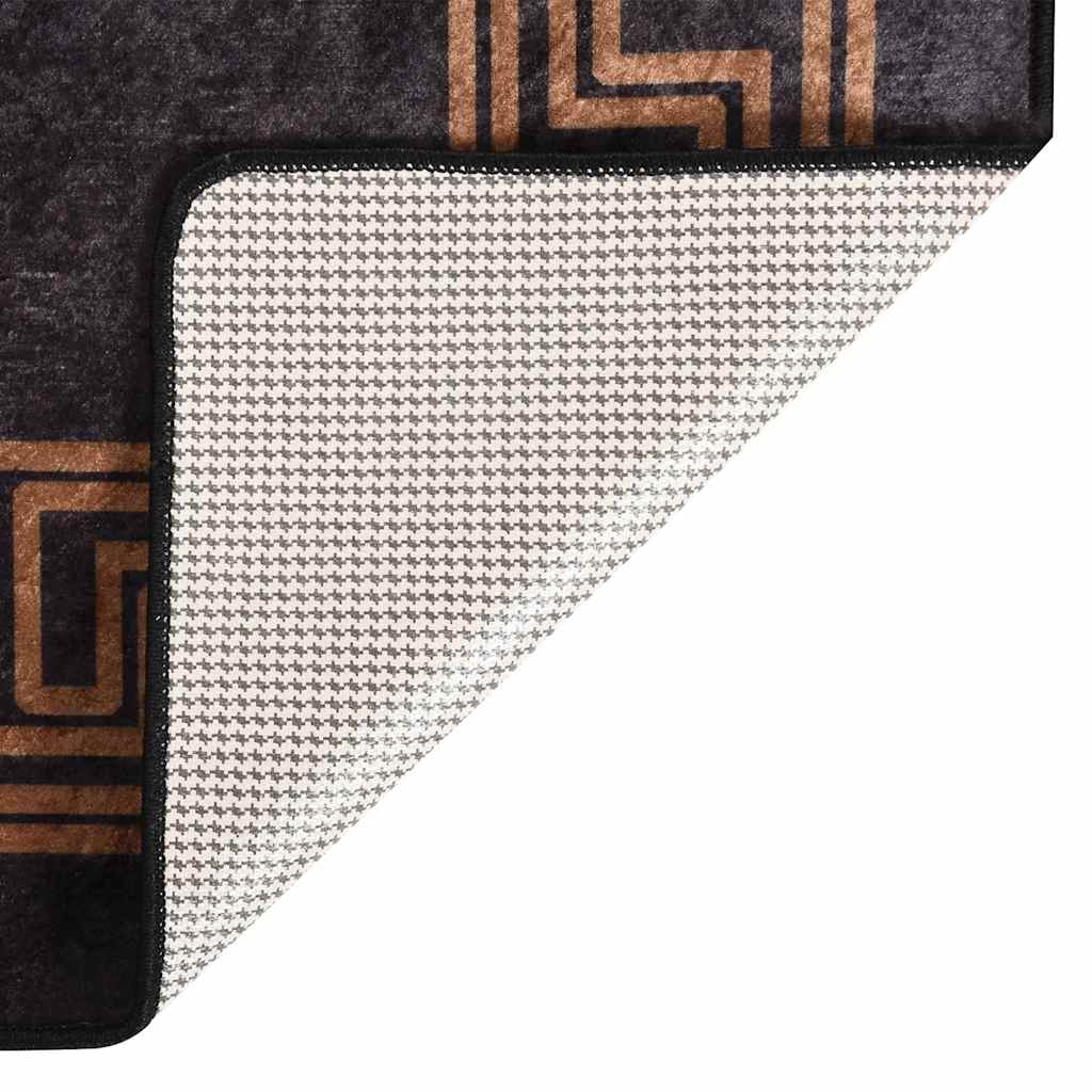 Tappeto Lavabile 80x150 cm Nero e Oro