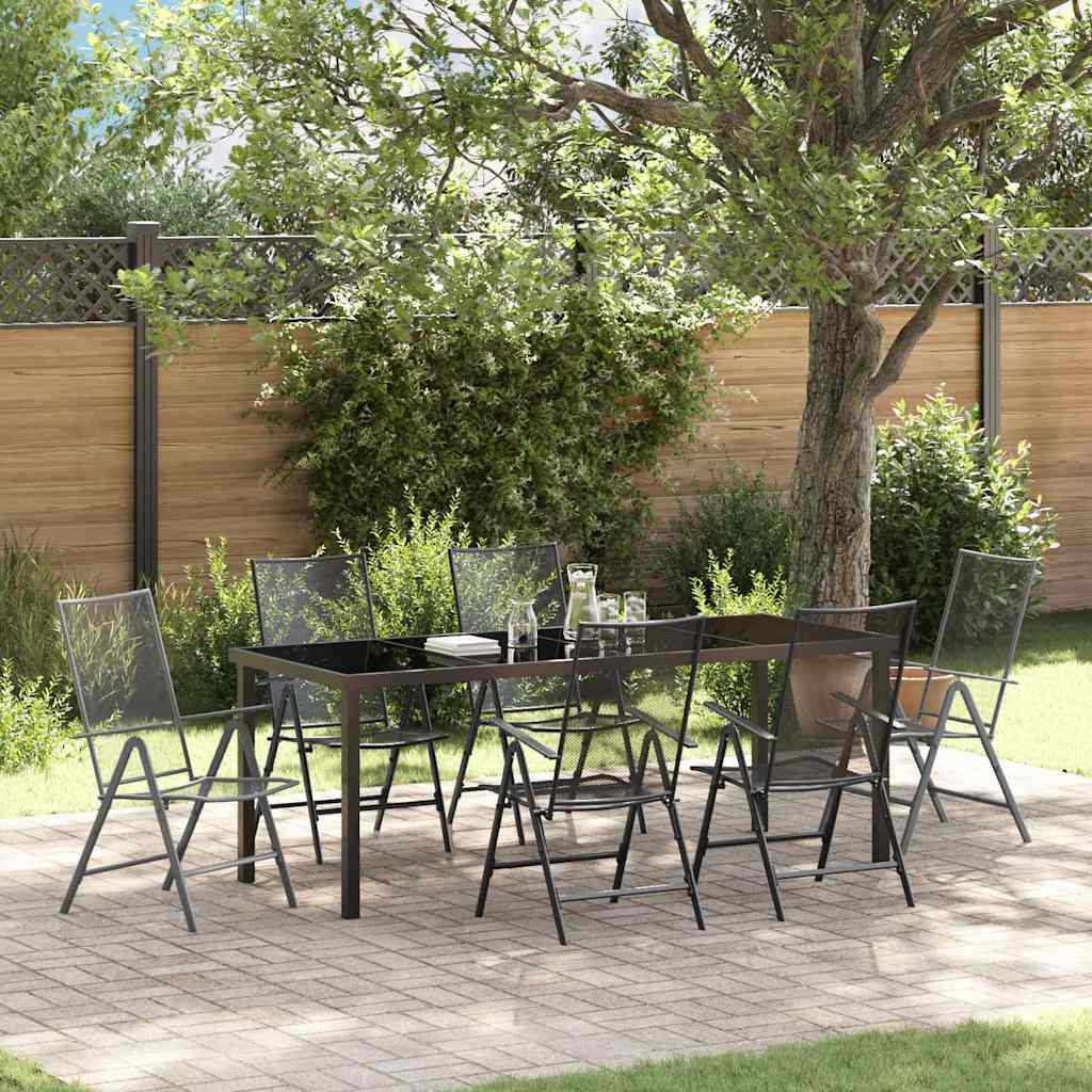 Set da Pranzo per Giardino 7 pz Antracite