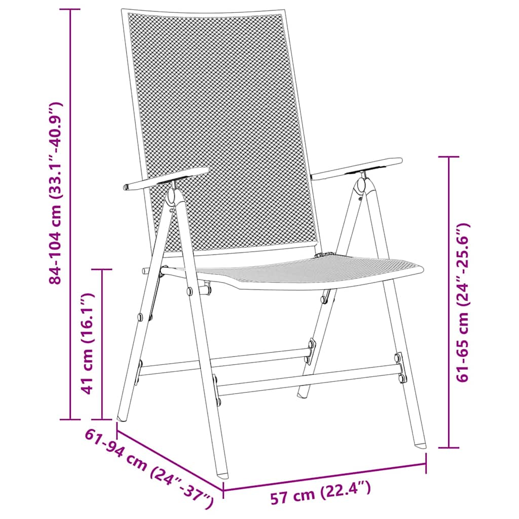 Set da Pranzo per Giardino 7 pz Antracite