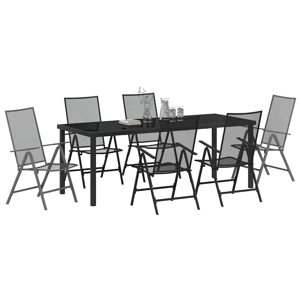 Set da Pranzo per Giardino 7 pz Antracite