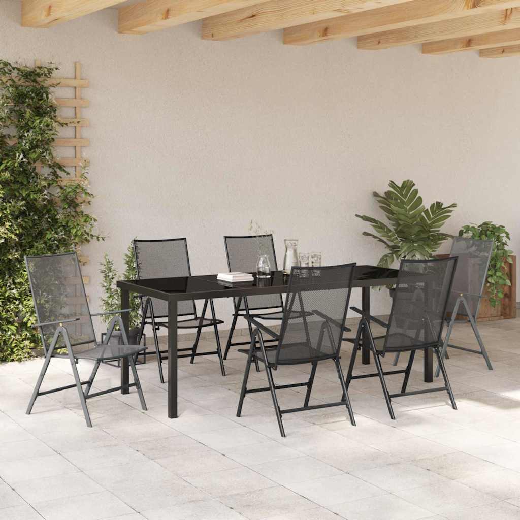 Set da Pranzo per Giardino 7 pz Antracite