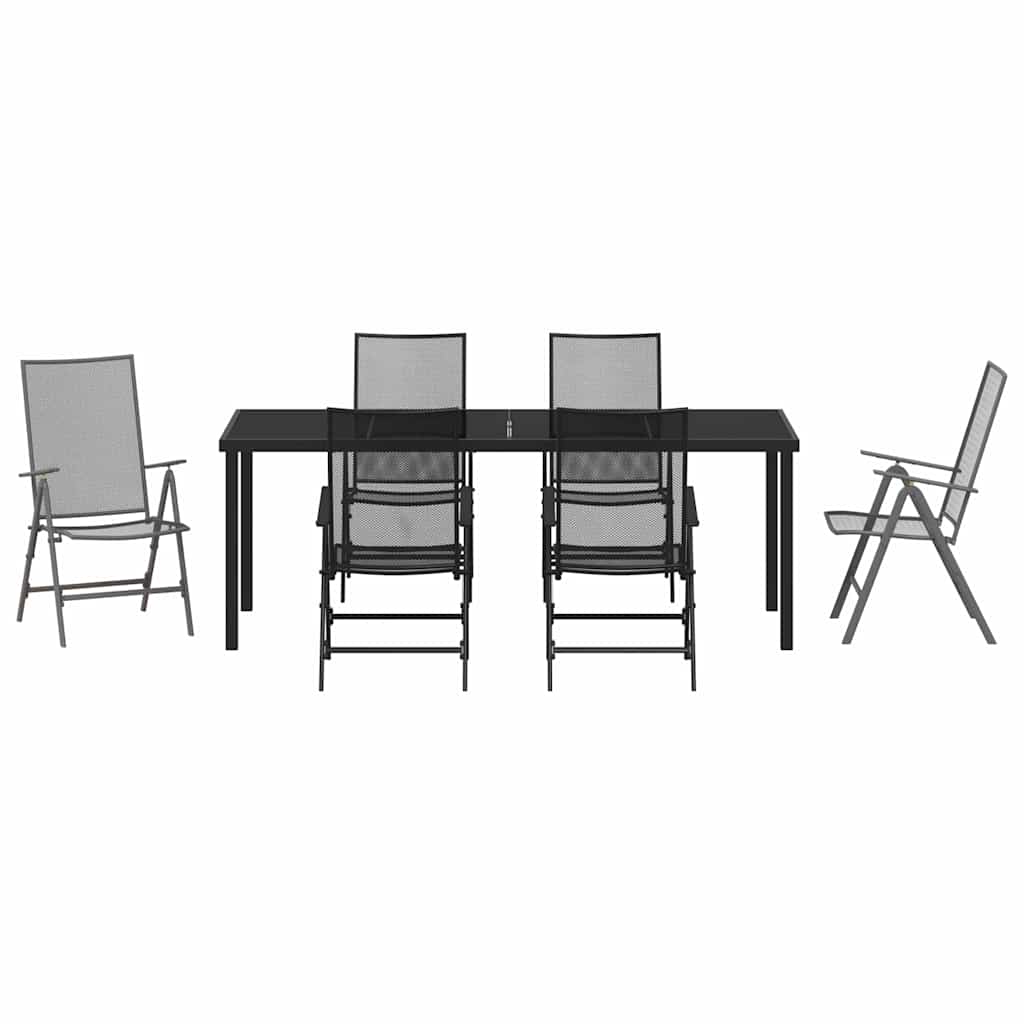 Set da Pranzo per Giardino 7 pz Antracite