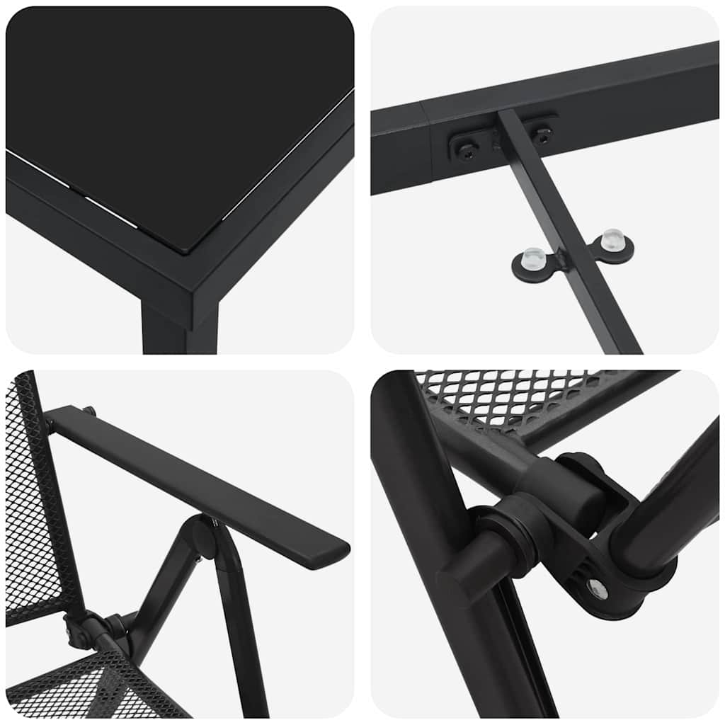Set da Pranzo per Giardino 7 pz Antracite