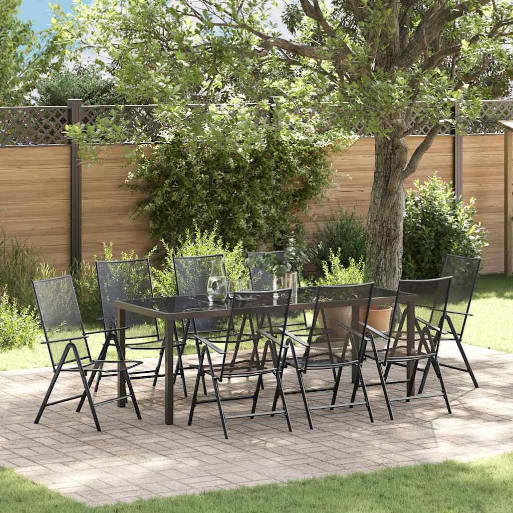 Set da Pranzo per Giardino 9 pz Antracite