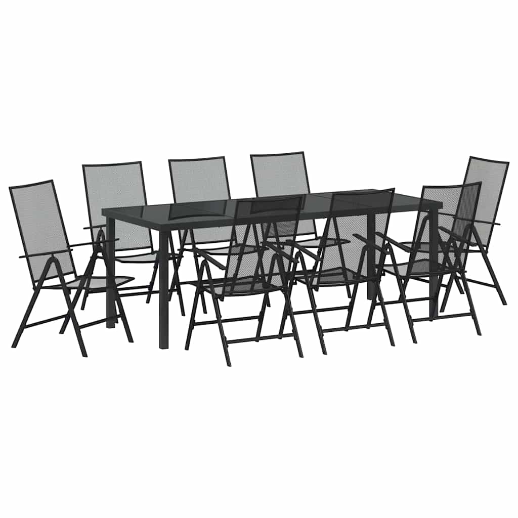 Set da Pranzo per Giardino 9 pz Antracite