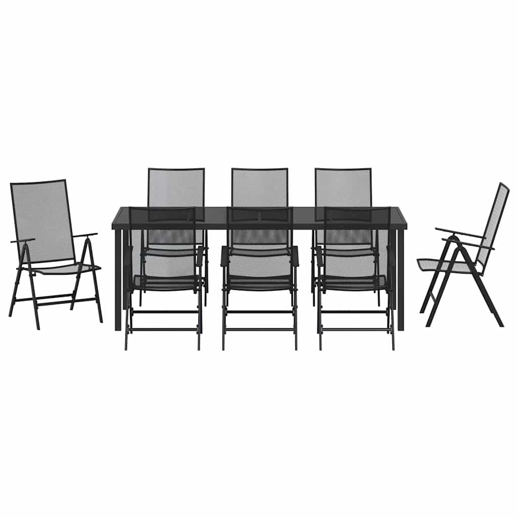 Set da Pranzo per Giardino 9 pz Antracite