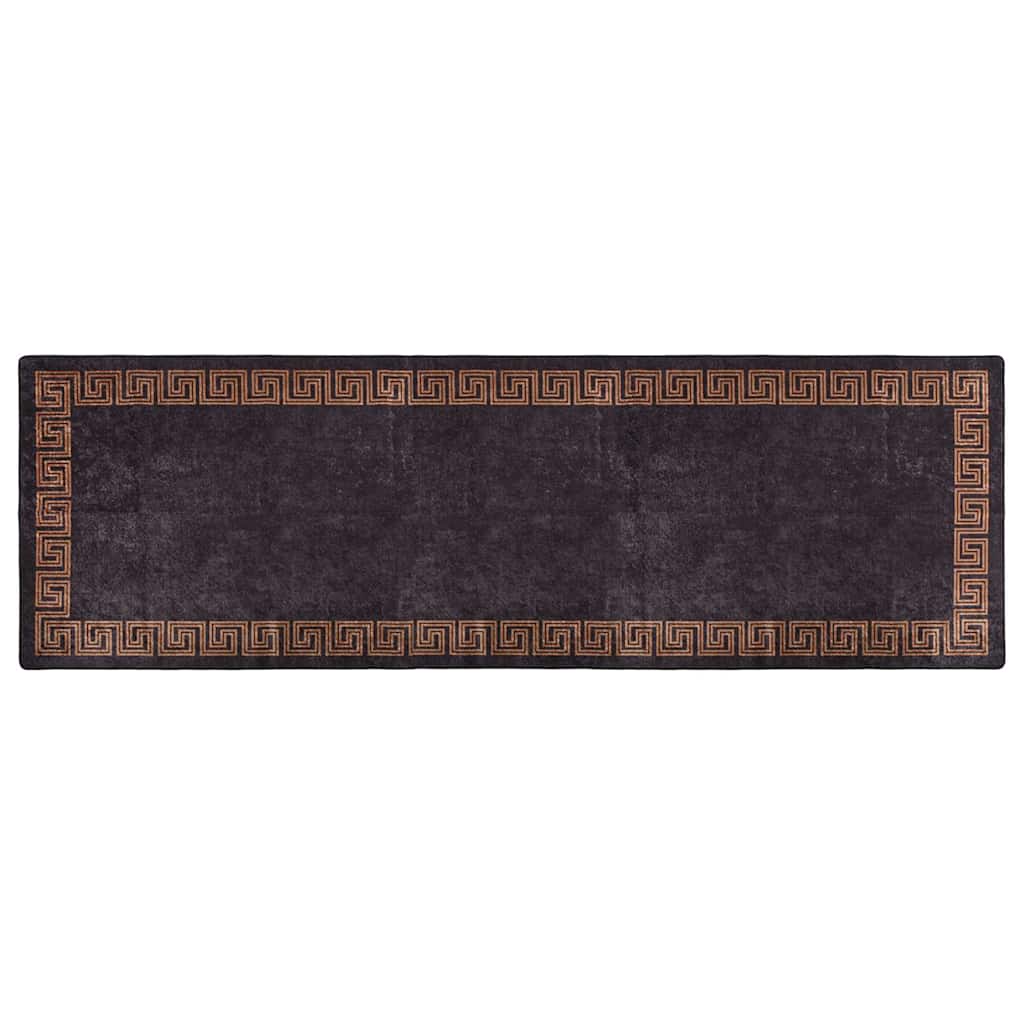 Tappeto Lavabile 80x300 cm Nero e Oro