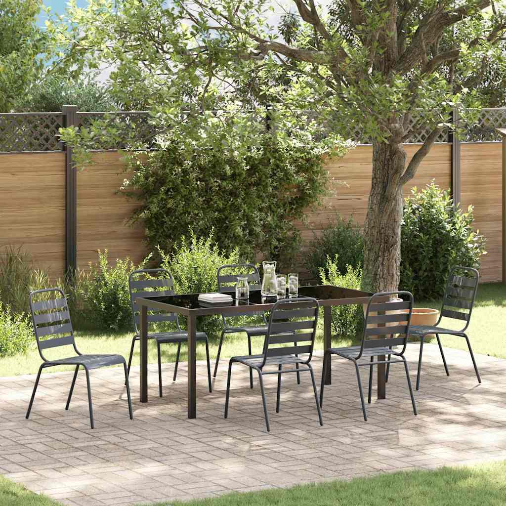 Set da Pranzo per Giardino 7 pz Antracite