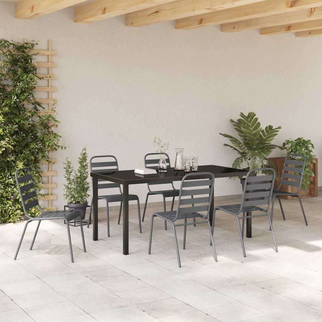 Set da Pranzo per Giardino 7 pz Antracite