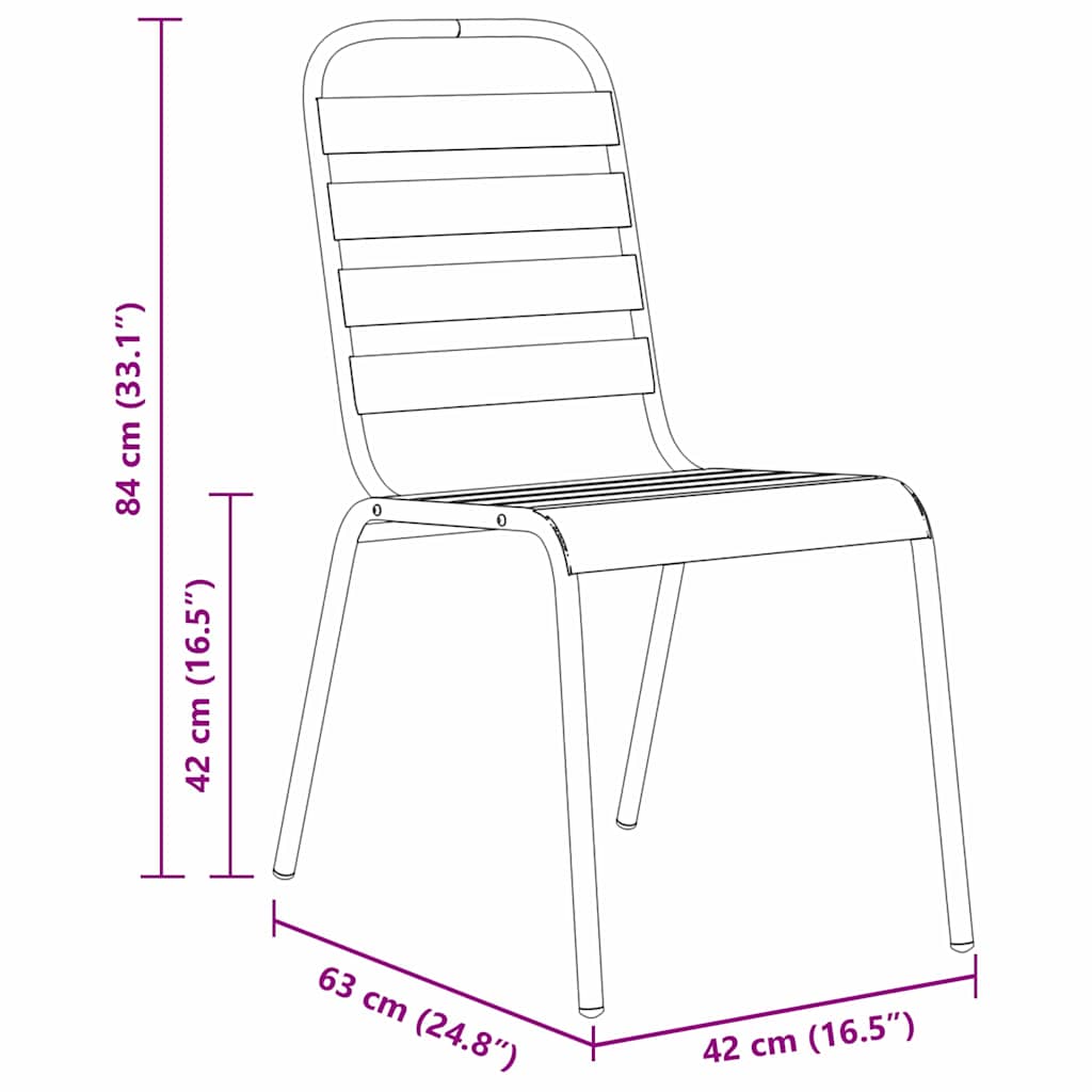 Set da Pranzo per Giardino 7 pz Antracite