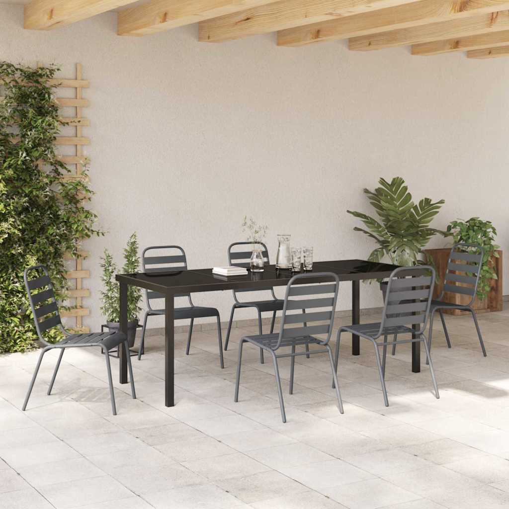 Set da Pranzo per Giardino 7 pz Antracite