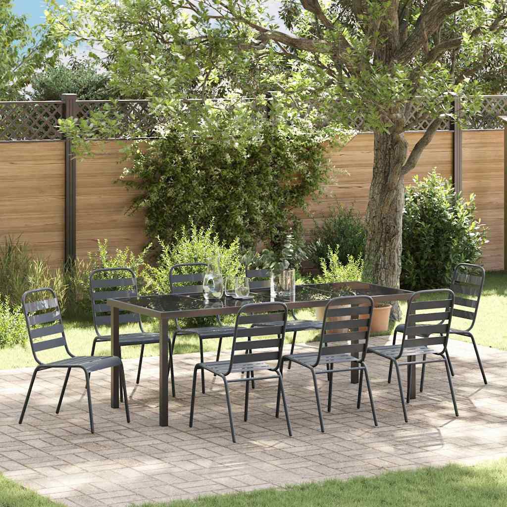 Set da Pranzo per Giardino 9 pz Antracite
