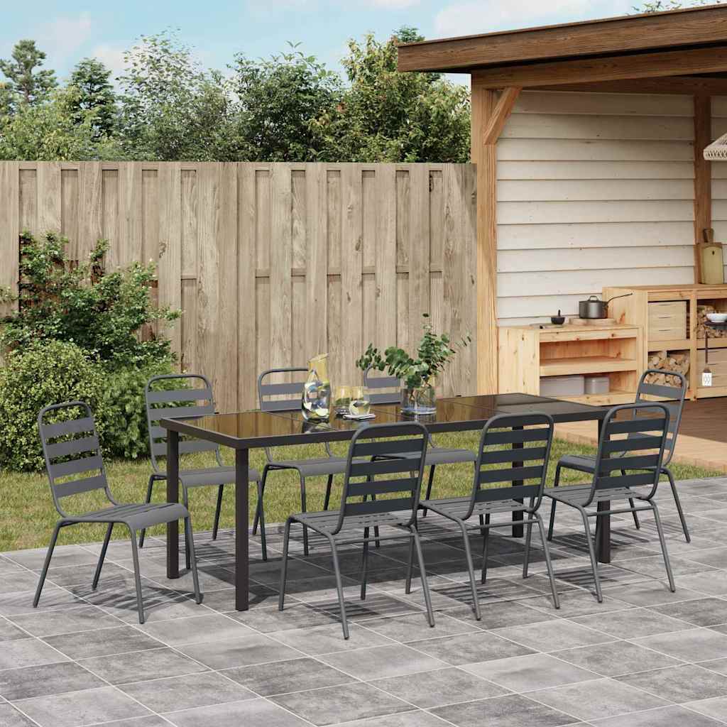 Set da Pranzo per Giardino 9 pz Antracite