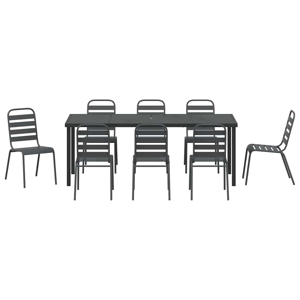 Set da Pranzo per Giardino 9 pz Antracite