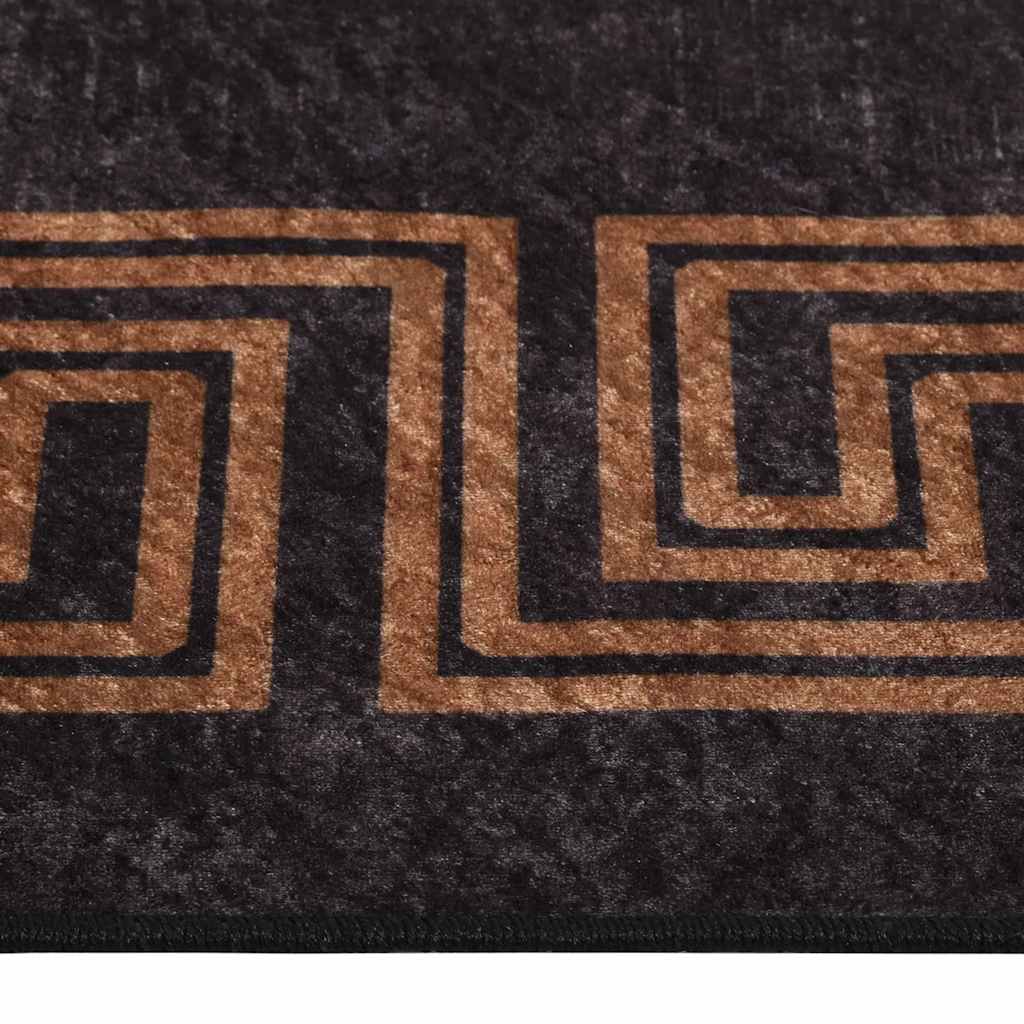 Tappeto Lavabile 120x180 cm Nero e Oro