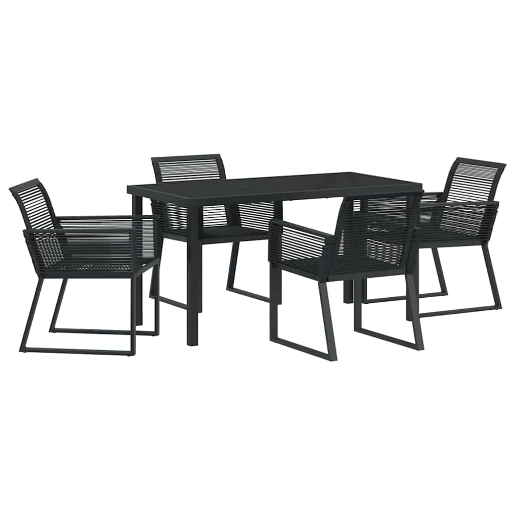 Set da Pranzo per Giardino 5 pz Nero