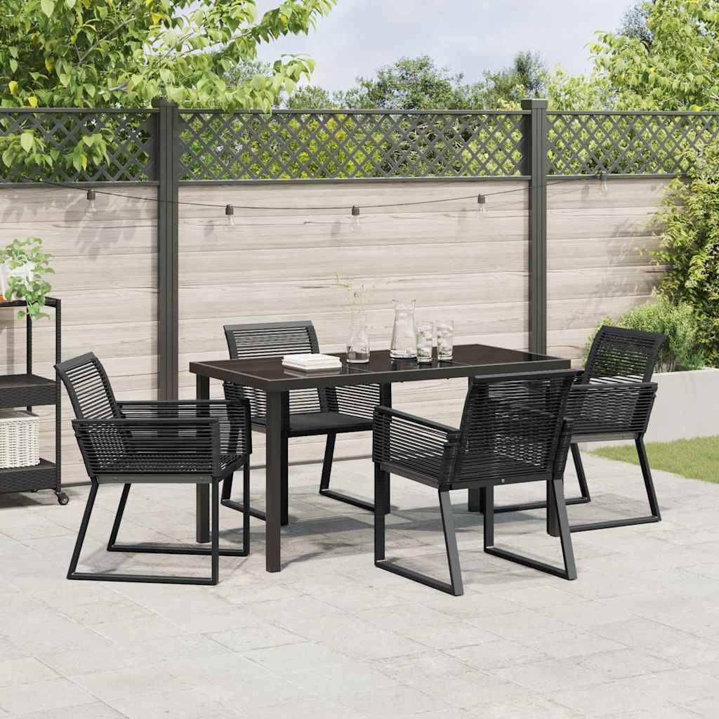 Set da Pranzo per Giardino 5 pz Nero