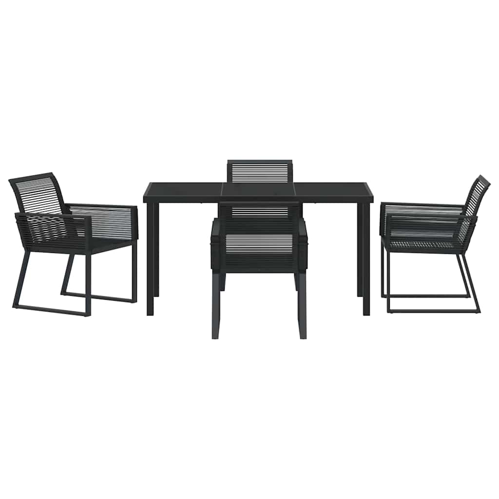 Set da Pranzo per Giardino 5 pz Nero