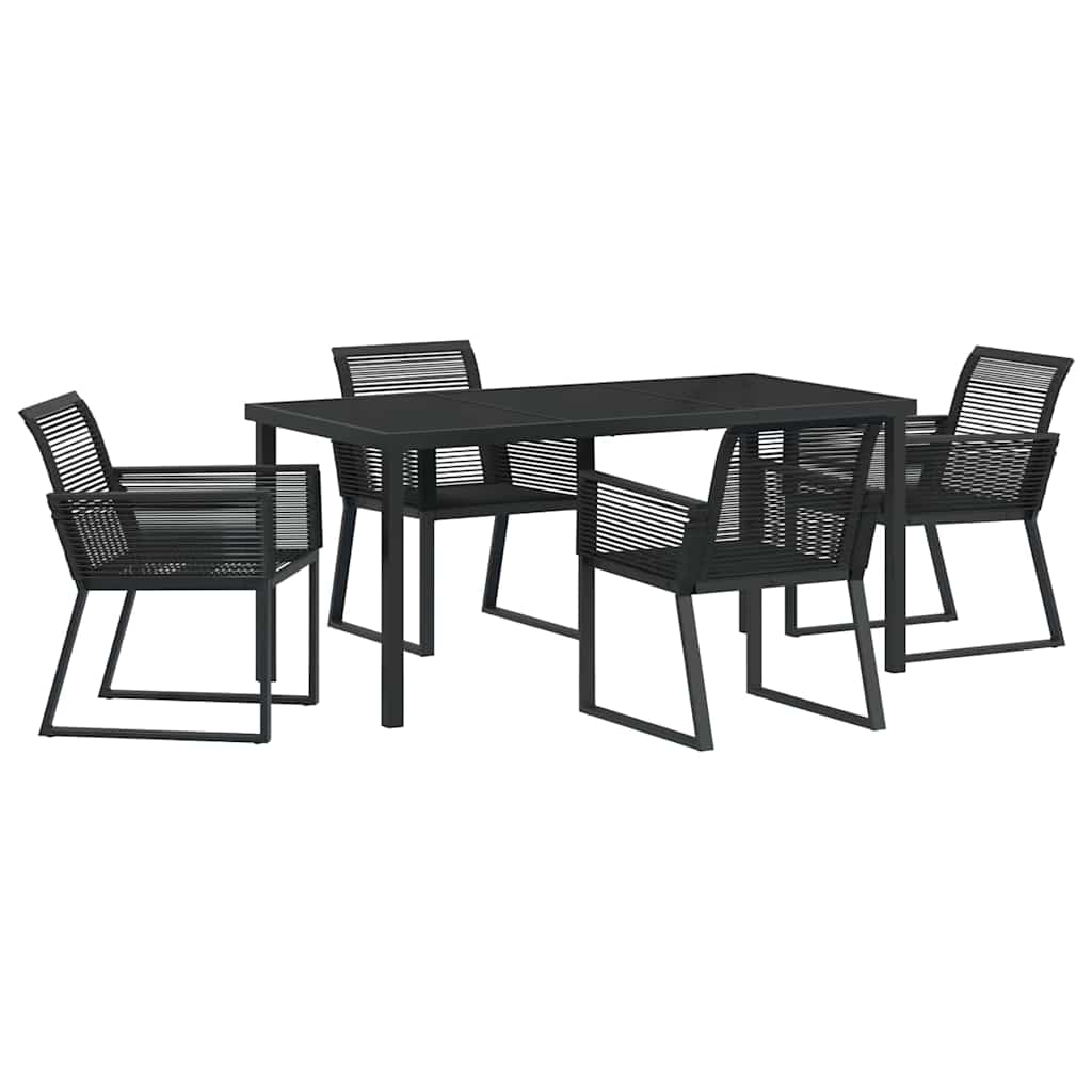 Set da Pranzo per Giardino 5 pz Nero