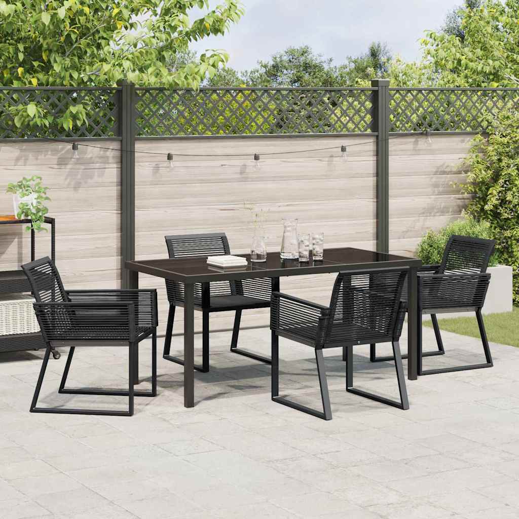 Set da Pranzo per Giardino 5 pz Nero