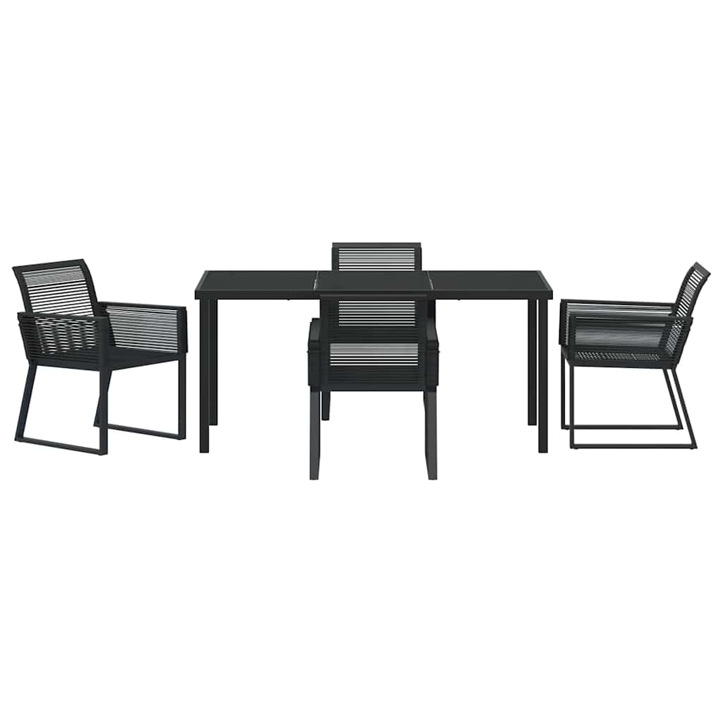 Set da Pranzo per Giardino 5 pz Nero