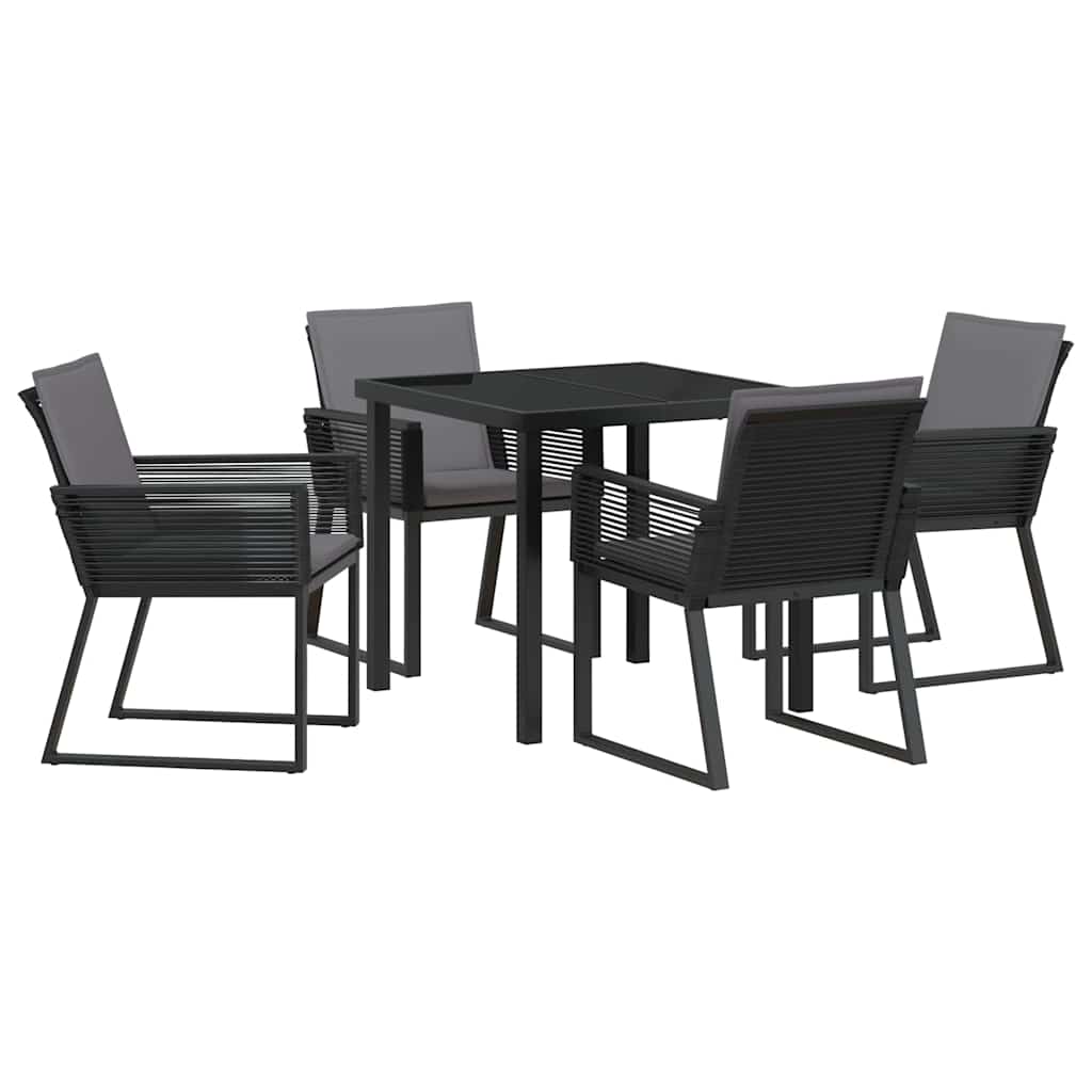 Set da Pranzo per Giardino 5 pz Nero