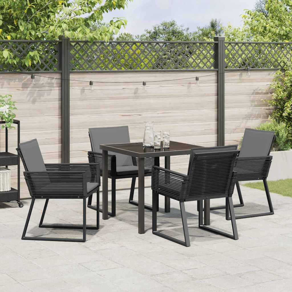 Set da Pranzo per Giardino 5 pz Nero