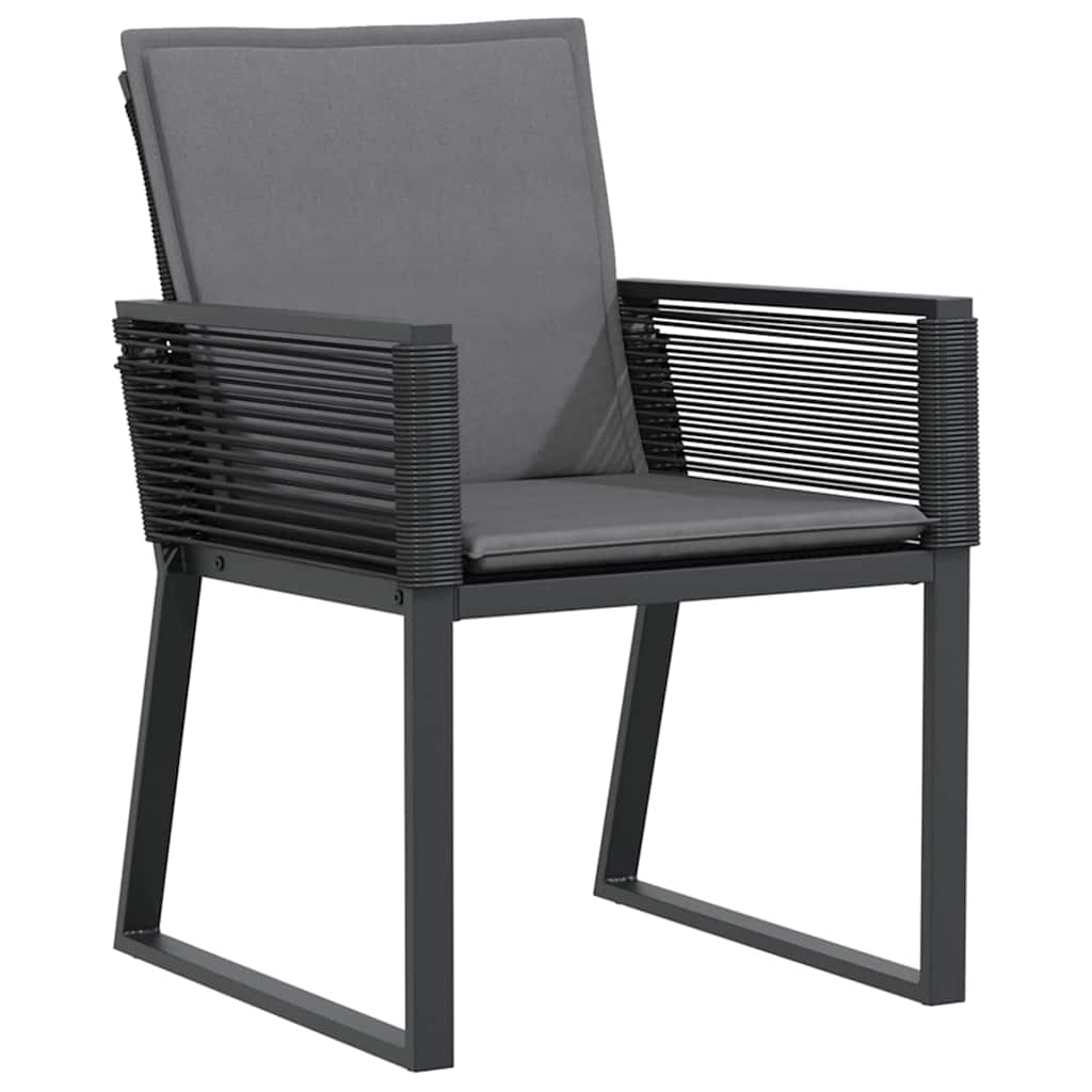 Set da Pranzo per Giardino 5 pz Nero