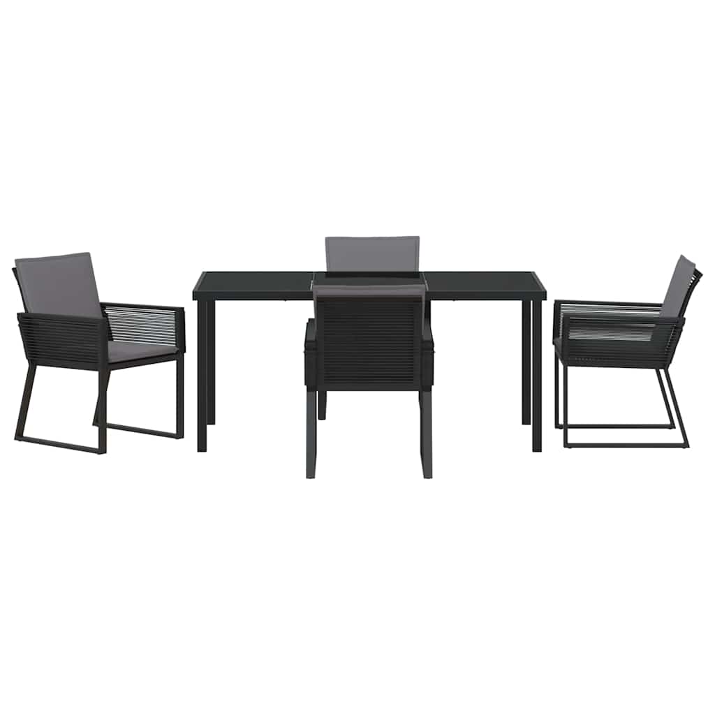 Set da Pranzo per Giardino 5 pz Nero