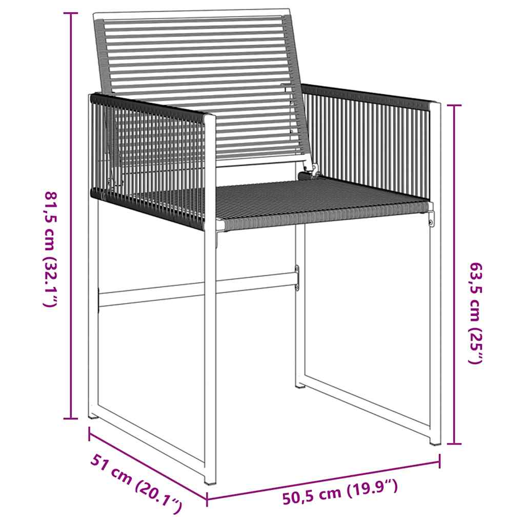 Set da Pranzo per Giardino 9 pz Nero polyrattan