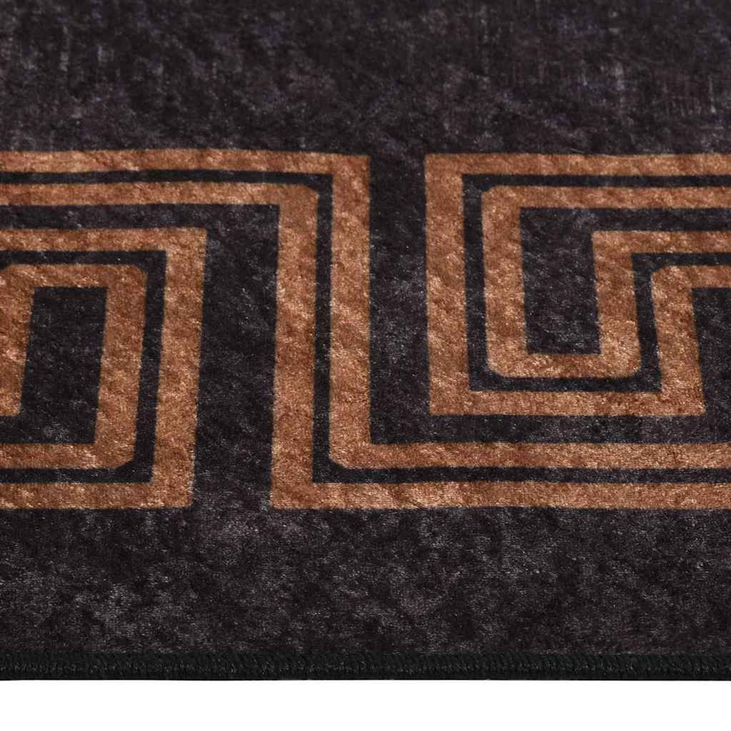 Tappeto Lavabile 190x300 cm Nero e Oro