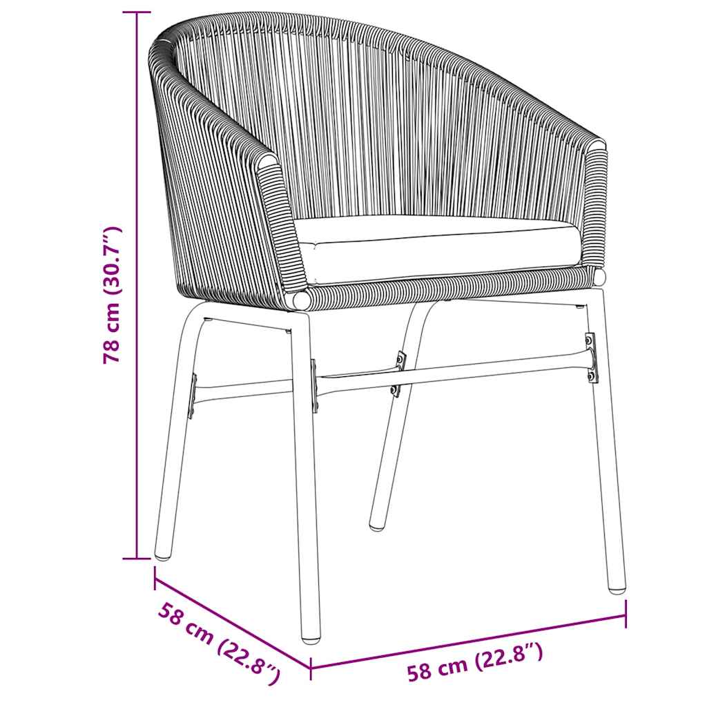 Set da Pranzo per Giardino 5 pz Antracite