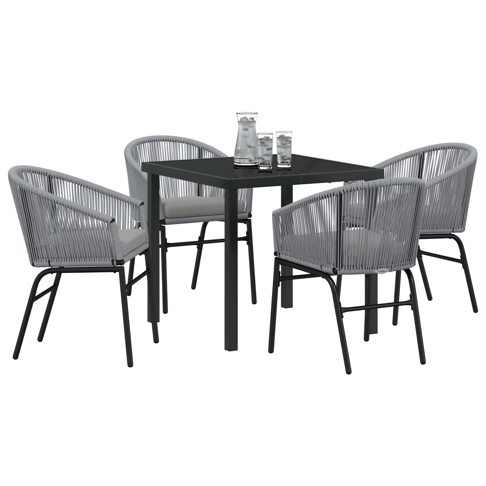 Set da Pranzo per Giardino 5 pz Antracite