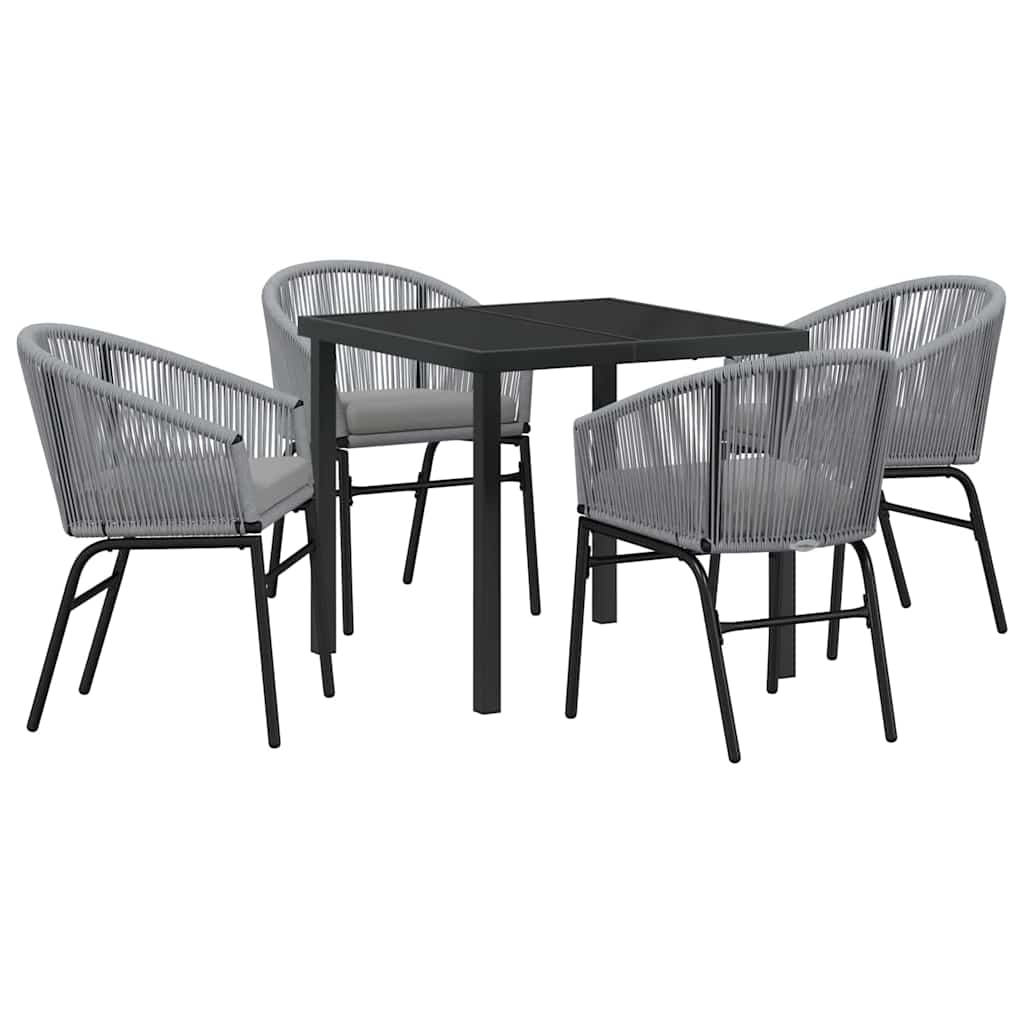 Set da Pranzo per Giardino 5 pz Antracite