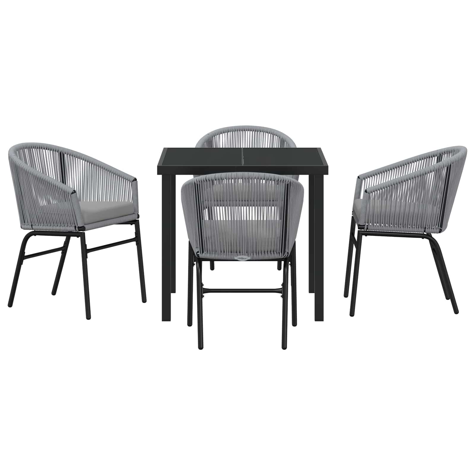 Set da Pranzo per Giardino 5 pz Antracite