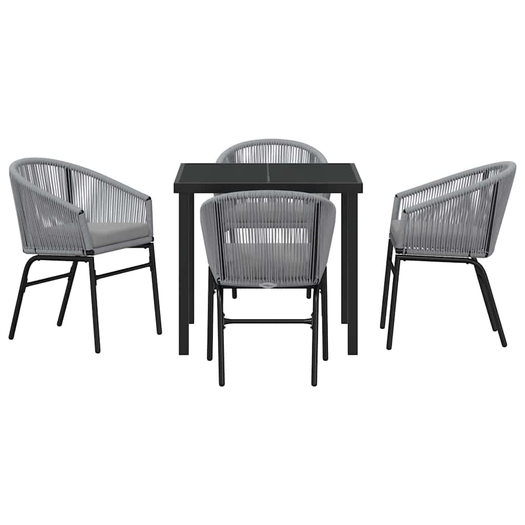 Set da Pranzo per Giardino 5 pz Antracite