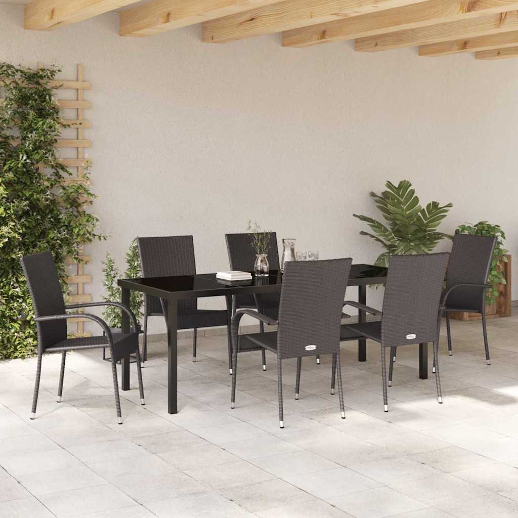 Set da Pranzo per Giardino 7 pz Marrone