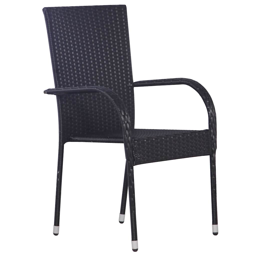 Set da Pranzo per Giardino 7 pz Nero