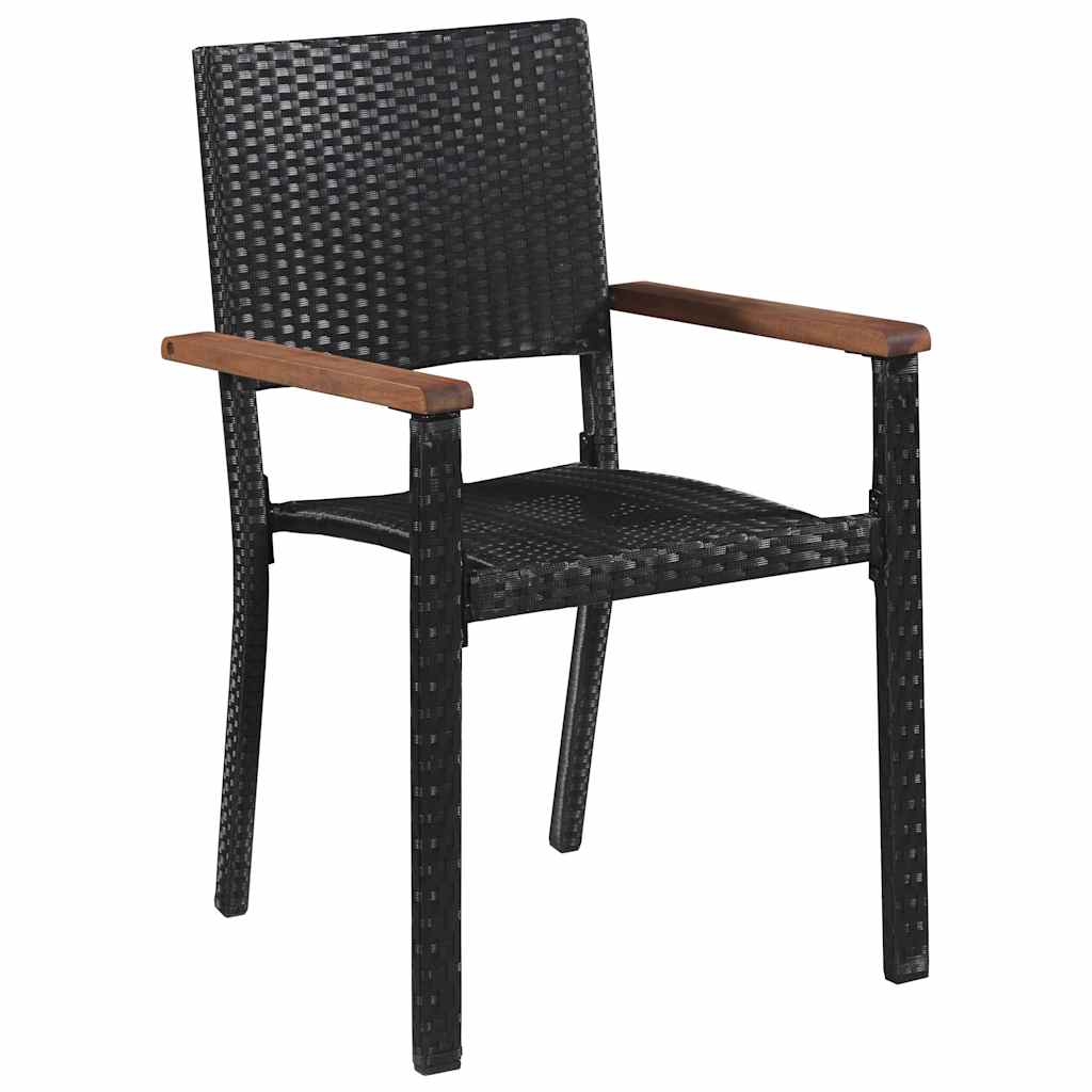 Set da Pranzo per Giardino 5 pz Nero