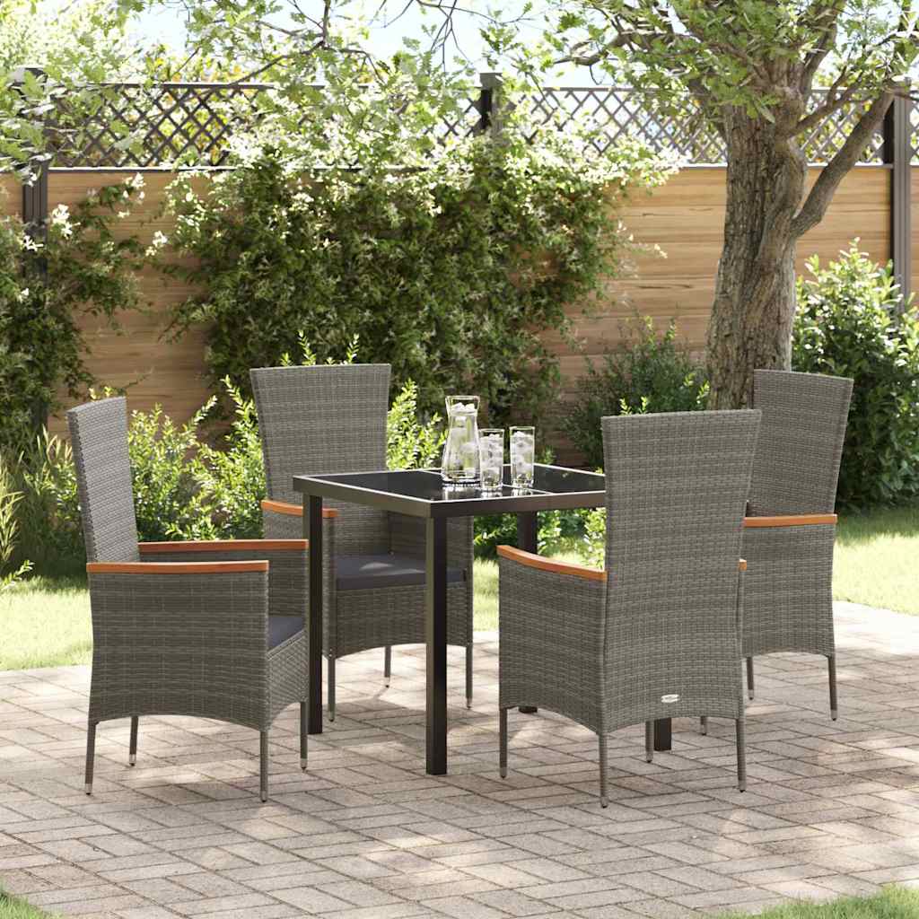 Set da Pranzo per Giardino 5 pz Grigio